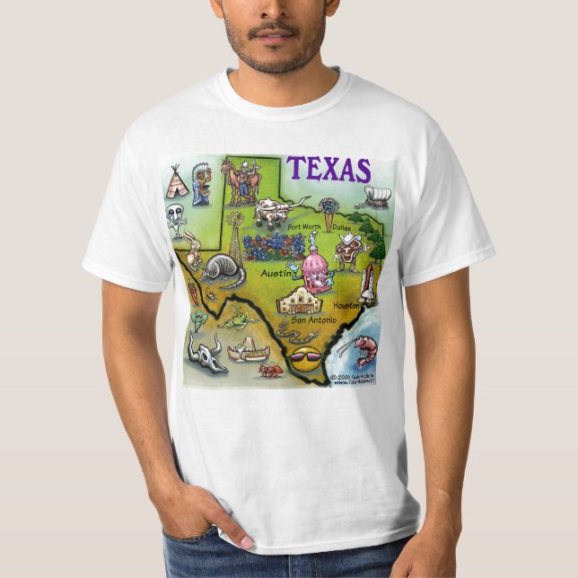 Camiseta Mapa del dibujo animado del país de la colina de (Anverso)