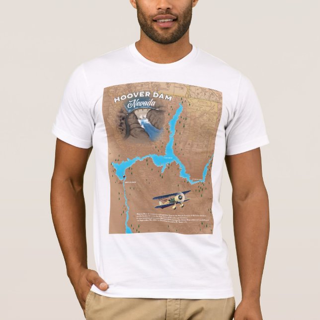 Camiseta Mapa del dique Hoover Nevada (Anverso)