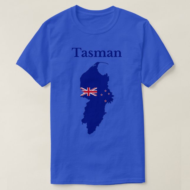 Camiseta Mapa del distrito de Tasman Nueva Zelanda (Diseño del anverso)