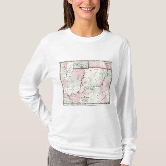 Camiseta Mapa del distrito del aceite de Pennsylvania (Anverso)