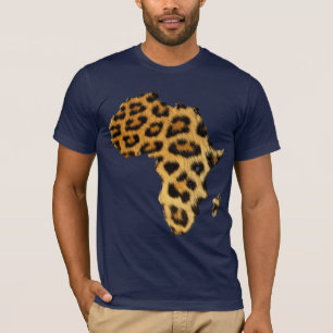 Camiseta Mapa del efecto de leopardo de la moda en ÁFRICA