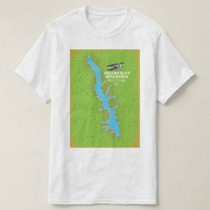Camiseta Mapa del embalse Toledo Bend Texas & Louisiana
