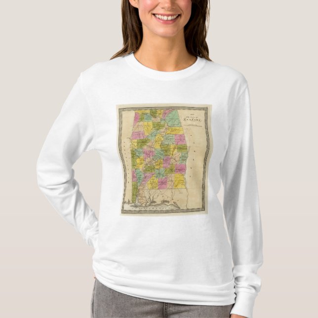 Camiseta Mapa del estado de Alabama (Anverso)