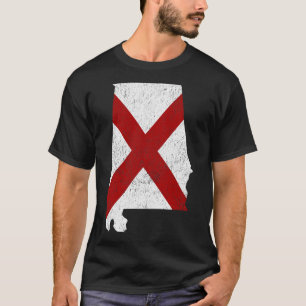 Camiseta Mapa del estado de Alabama con bandera de Alabama 