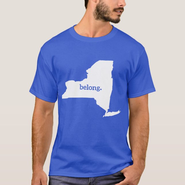 Camiseta Mapa del estado de Belong en Nueva York (Anverso)