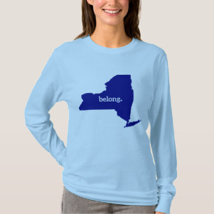 Camiseta Mapa del estado de Belong en Nueva York