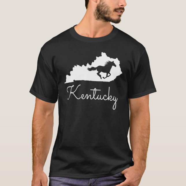 Camiseta Mapa del Estado de Caballos de Kentucky (Anverso)