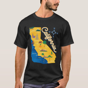 Camiseta Mapa del estado de California emblemático calif es