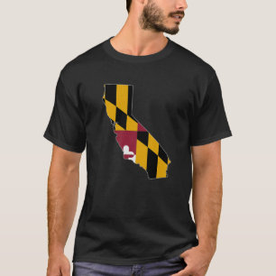Camiseta MAPA DEL ESTADO DE CALIFORNIA MARYLAND MD Bandera 