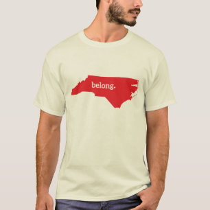 Camiseta Mapa del estado de Carolina del Norte