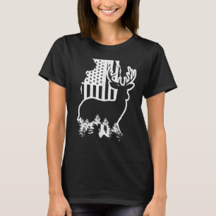 Camiseta Mapa del estado de caza de alces de Illinois Bande