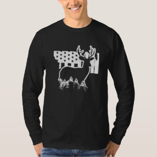 Camiseta Mapa del estado de caza de alces de Montana Bander
