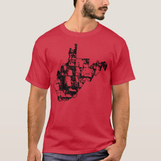 Camiseta Mapa del estado de escalada de roca en Virginia Oc