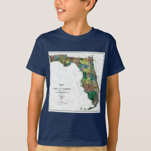Camiseta Mapa del estado de Florida de 1856 de Columbus Dre