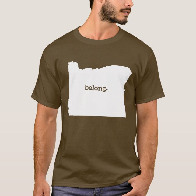 Camiseta Mapa del estado de Heart Oregon Belong (Anverso)