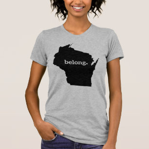 Camiseta Mapa del estado de Heart Wisconsin Belong