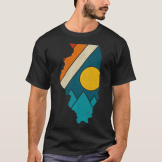 Camiseta Mapa del estado de Illinois