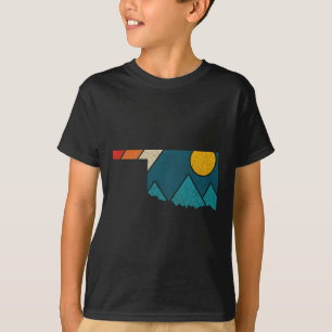 Camiseta Mapa del estado de la época de Oklahoma Montañas r