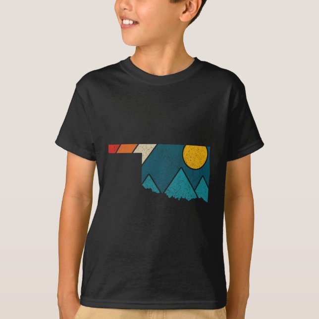 Camiseta Mapa del estado de la época de Oklahoma Montañas r (Anverso)