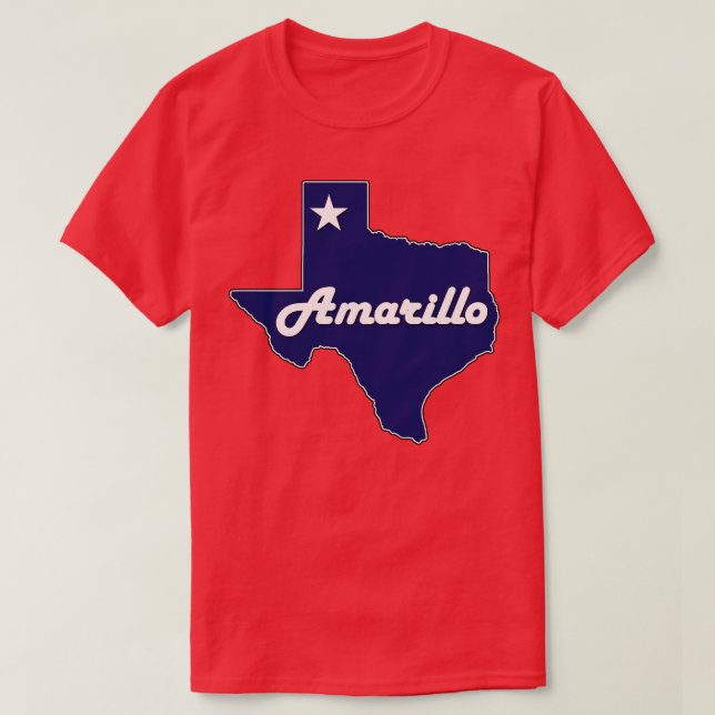 Camiseta Mapa del estado de la Marina de Amarillo Texas Blu (Diseño del anverso)