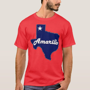 Camiseta Mapa del estado de la Marina de Amarillo Texas Blu