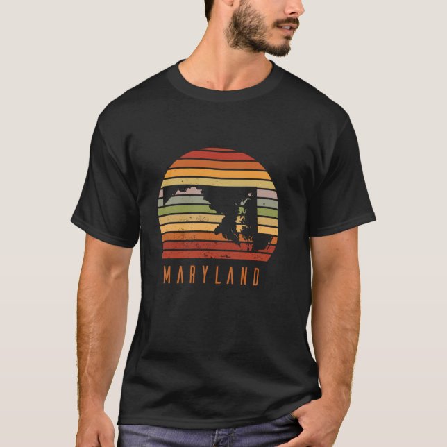 Camiseta Mapa del estado de los nativos de EE.UU. Retro Vin (Anverso)
