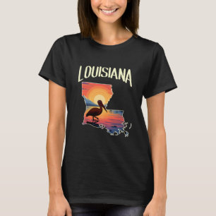 Camiseta Mapa del estado de Luisiana Recuerdo de viaje Pelí