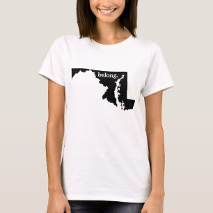 Camiseta Mapa del estado de Maryland Belong