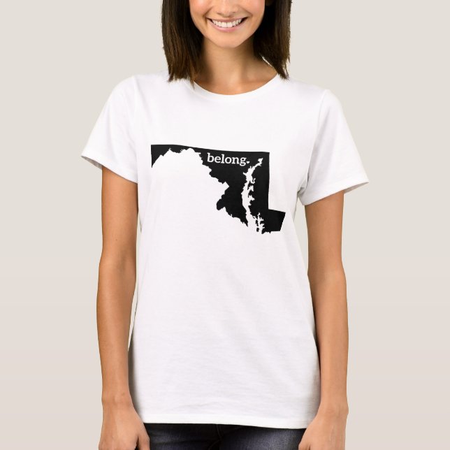 Camiseta Mapa del estado de Maryland Belong (Anverso)