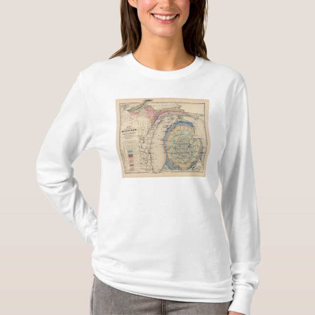 Camiseta Mapa del estado de Michigan (Anverso)