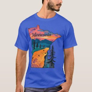 Camiseta Mapa del estado de Minnesota de peces de época MN