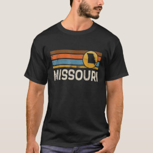 Camiseta Mapa del estado de Misuri y Stri retro de cosecha