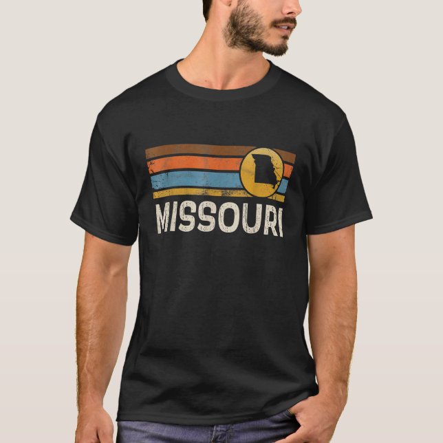 Camiseta Mapa del estado de Misuri y Stri retro de cosecha  (Anverso)