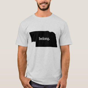 Camiseta Mapa del estado de Nebraska Belong