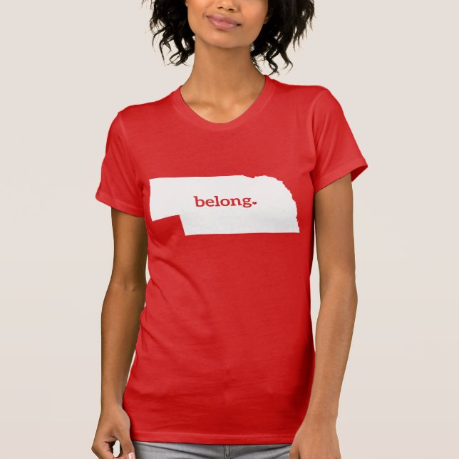 Camiseta Mapa del estado de Nebraska Belong (Anverso)