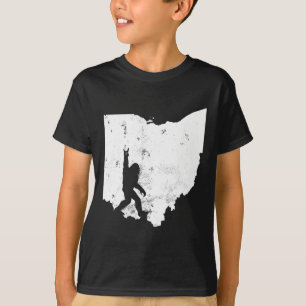 Camiseta Mapa del estado de Ohio a pie de página Sasquatch 