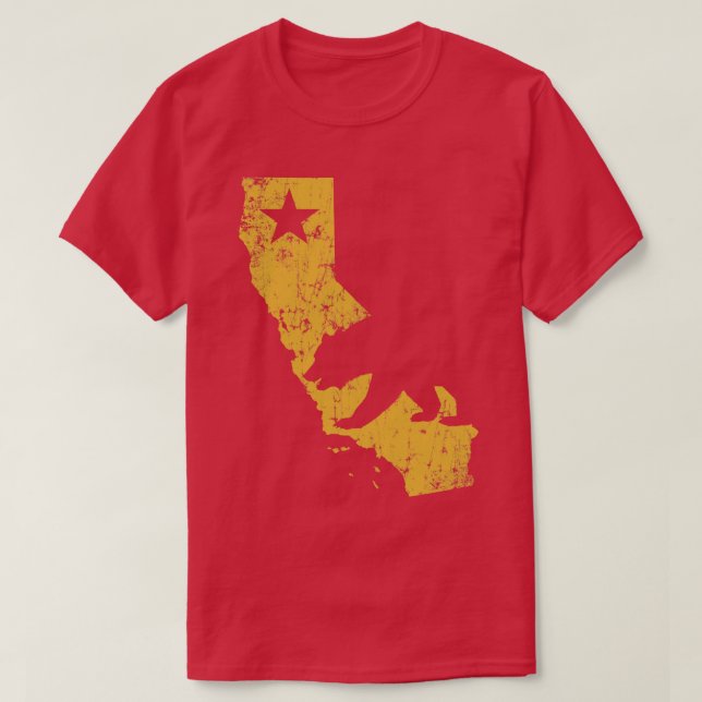 Camiseta Mapa del estado de oro de California (Diseño del anverso)