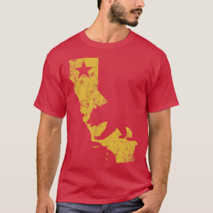 Camiseta Mapa del estado de oro de California