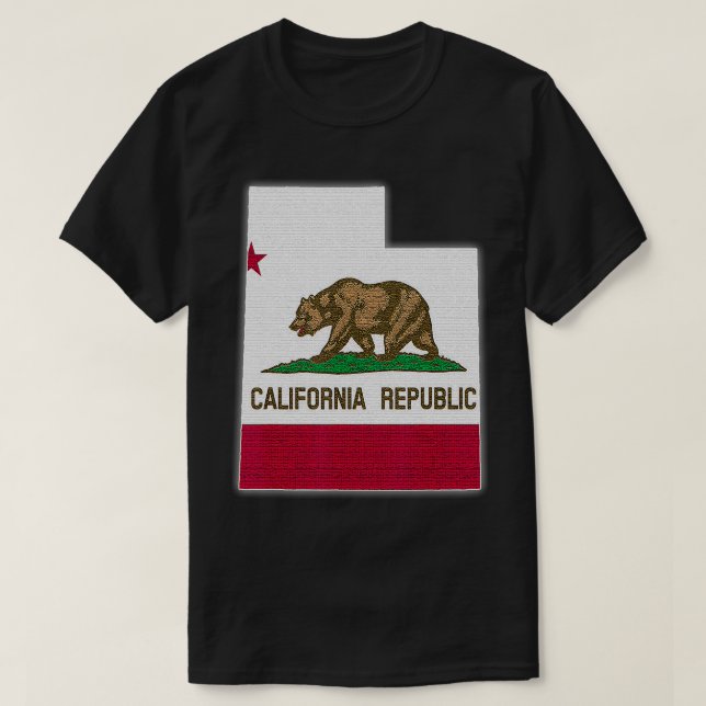 Camiseta MAPA DEL ESTADO DE UTAH CALIFORNIA CA Bandera Raíc (Diseño del anverso)