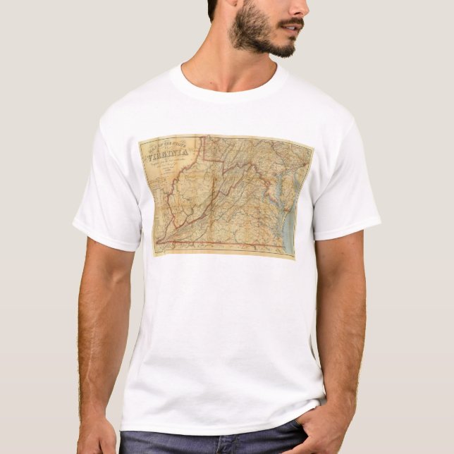 Camiseta Mapa del estado de Virginia (Anverso)