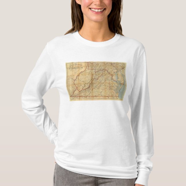 Camiseta Mapa del estado de Virginia (Anverso)