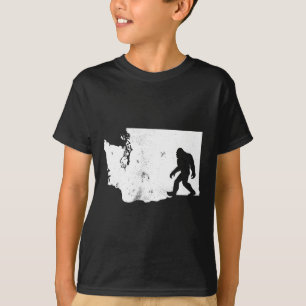 Camiseta Mapa del Estado de Washington de Bigfoot Sasquatch