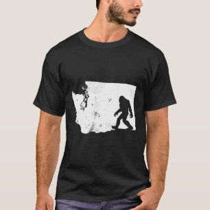 Camiseta Mapa del Estado de Washington de Bigfoot Sasquatch