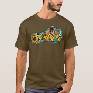 Camiseta Mapa del estado del girasol de Kentucky