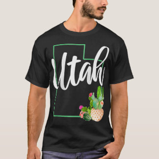 Camiseta Mapa del estado del Orgullo femenino Utah Cactus V