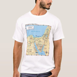 Camiseta Mapa del éxodo Egipto y Sinaí 1400 a de Moses B