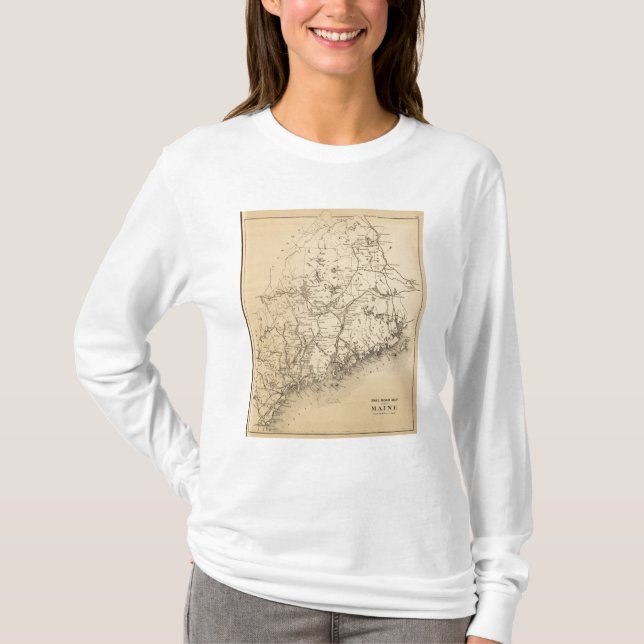 Camiseta Mapa del ferrocarril de Maine (Anverso)