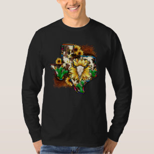 Camiseta Mapa del girasol del toro del piel de vaca