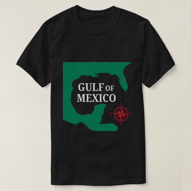 Camiseta Mapa Del Golfo De México (Diseño del anverso)