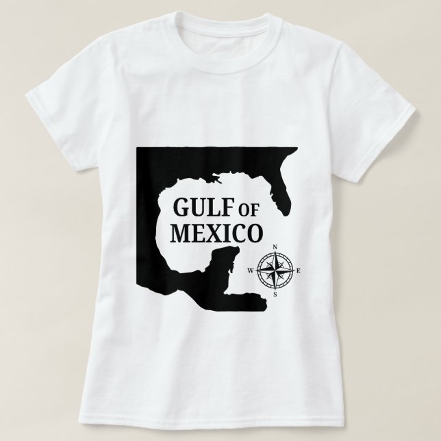 Camiseta Mapa Del Golfo De México (Diseño del anverso)